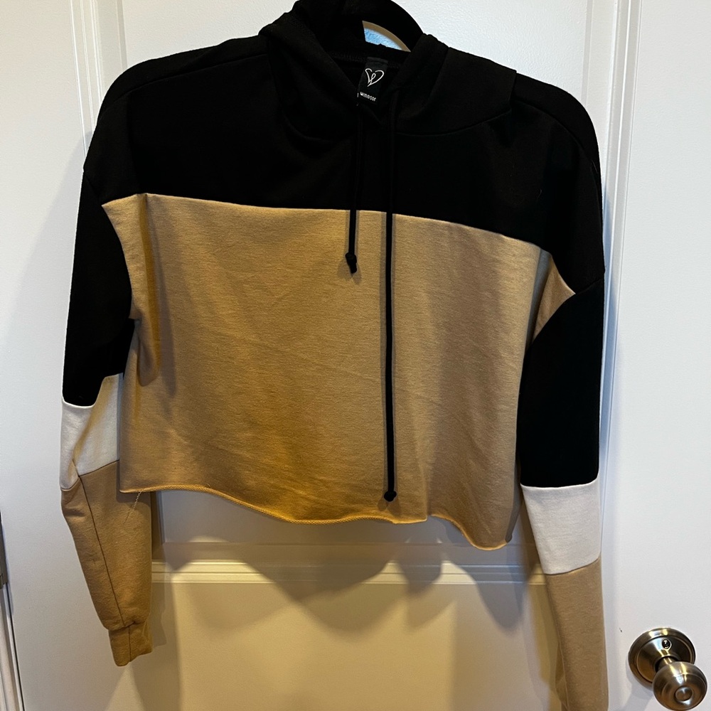 Windsor Tri-Tone Hoodie - Black, Tan, White